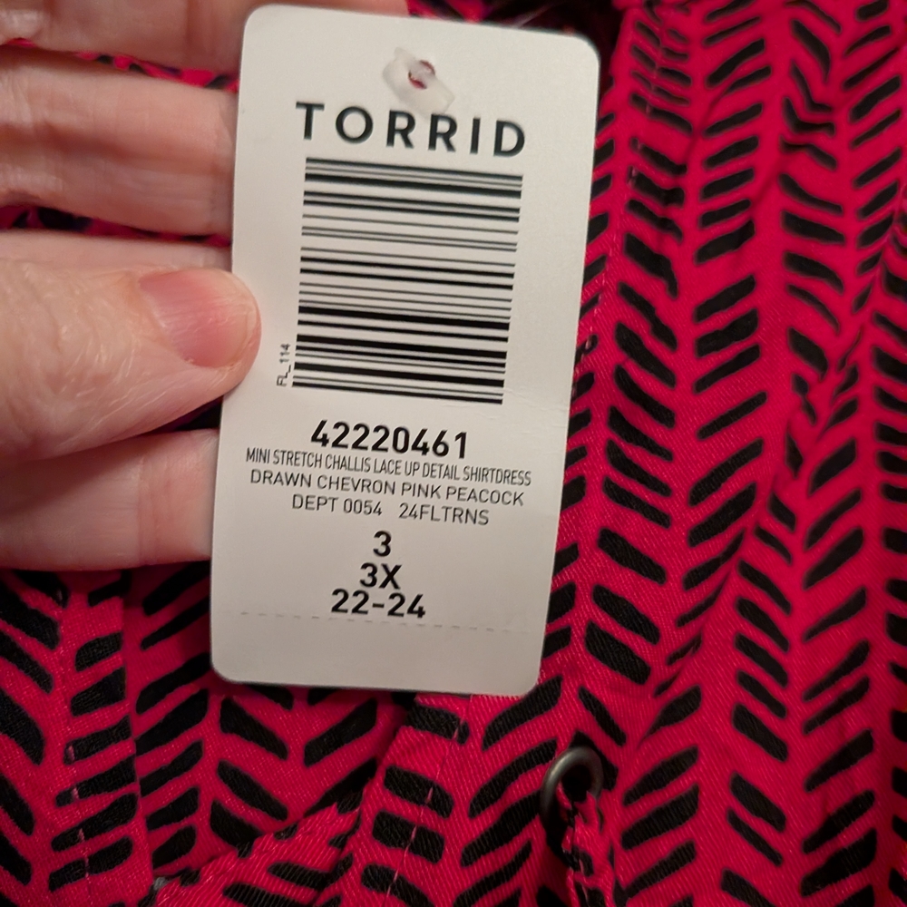 Torrid Pink and Black Chevron Dress - Picture 2 of 3